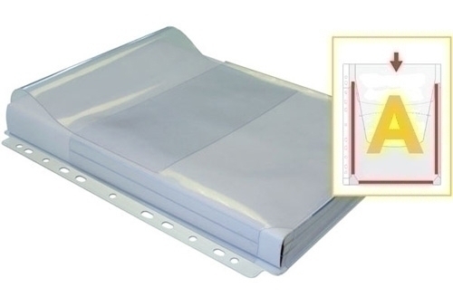 GRAFOPLÁS - FUNDA MULTITALADRO FUELLE 25mm PVC 180µ A4 11 TAL."A" (SOLAPA) BOLSA de 5 (Ref.5840000)