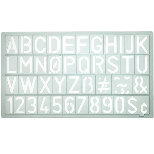 GRAFOPLÁS - PLANTILLA DE LETRAS Y NÚMEROS 20MM WESTCOTT GRIS TRANSPARENTE (Ref.74311271)