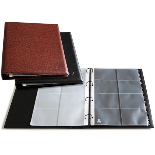GRAFOPLÁS - TARJETERO 4 anillas EXECUTIVE A4 30mm MX. 20 fundas y sep.A-Z 320 tarjetas NEGRO (Ref.3726010)