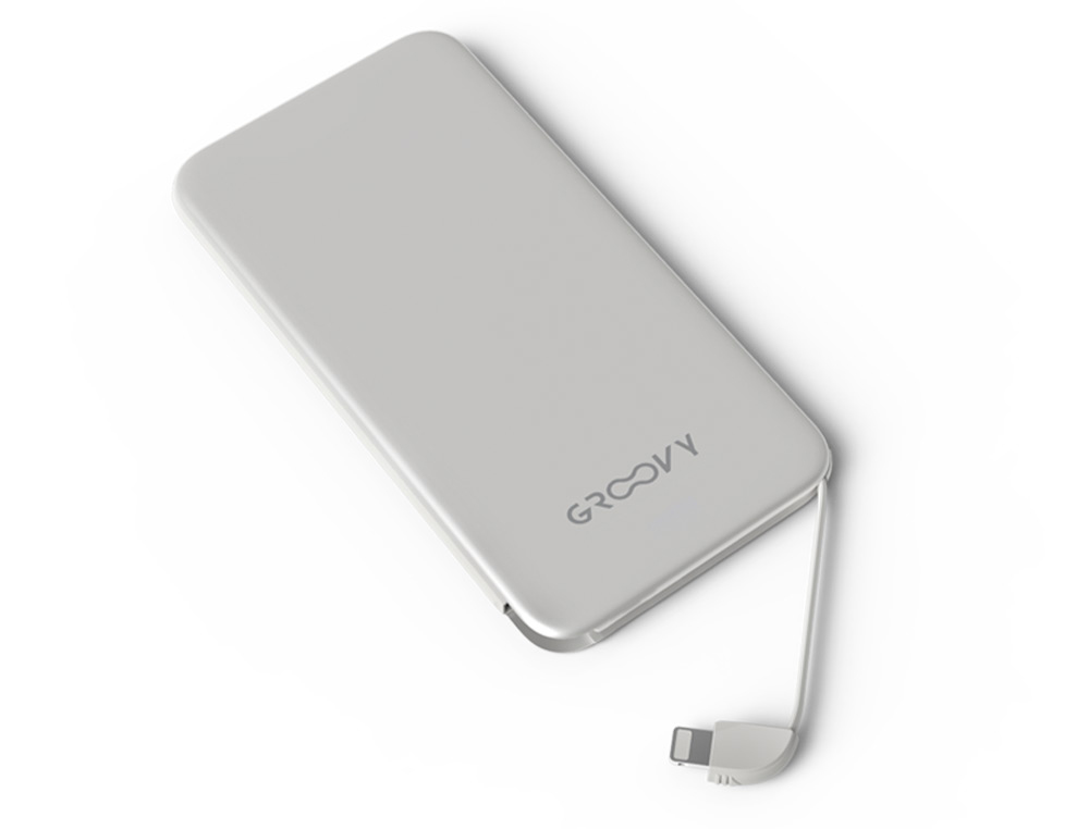 GROOVY - BATERIA EXTERNA 4000MAH PARA DISPOSITIVOS APPLE LIGHTNING COLOR BLANCO (Ref.GR-PBK-AP4000-C01)