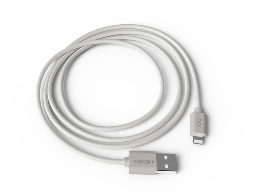 GROOVY - CABLE USB 2.0 A APPLE LIGHTNING LONGITUD 1 METRO COLOR BLANCO (Ref.GR-CBL-AP1M1.5A-C01)