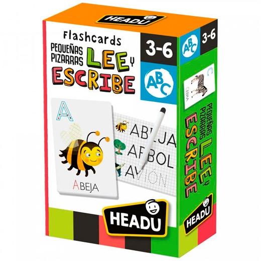 HEADU - FLASHCARDS LEE Y ESCRIBE MONTESSORI 25 MINI PIZARRAS INTERACTIVAS 3-6 AÑOS (Ref.130012213)