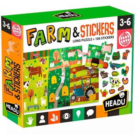 HEADU - JUEGO EDUCATIVO FARM STICKERS PUZZLE (Ref.1045699)