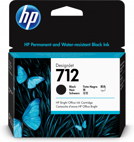 HP - Cartucho de Tinta DesignJet 712 negro de 80 ml (Ref.3ED71A)