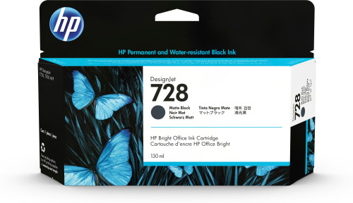 HP - DesignJet T830,T730,728 Cartucho negro mate de 130ml (Ref.3WX25A)