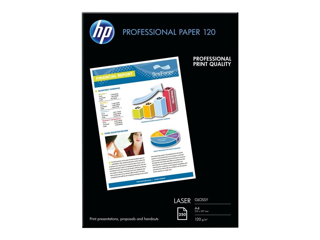 HP - PAPEL BLANCO LASER GLOSSY PROFESSIONAL A4 120GR 250HOJAS (Ref.7MV82A)