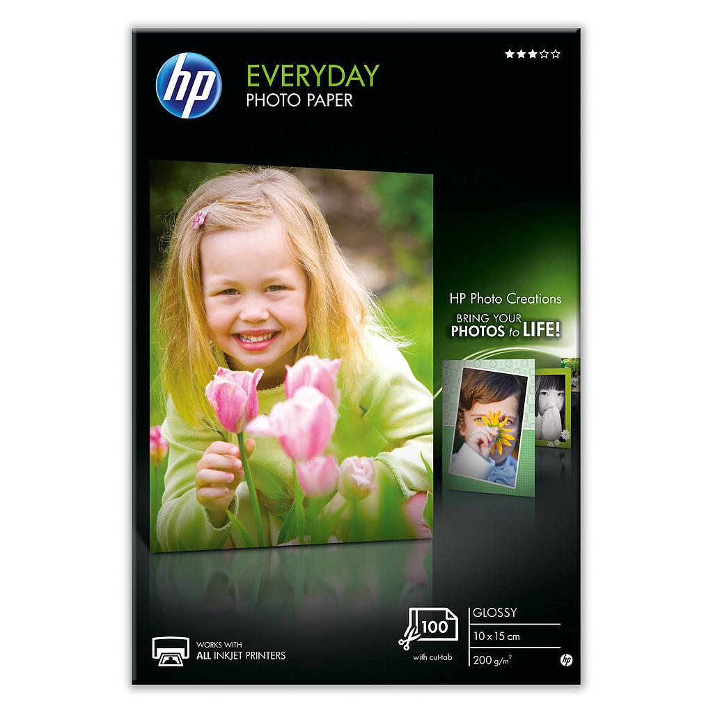 HP - Papel Fotográfico Semisatinado Uso Diario. 100 hojas, 10cm. X 15cm., 175g. (Ref.Q5441A)