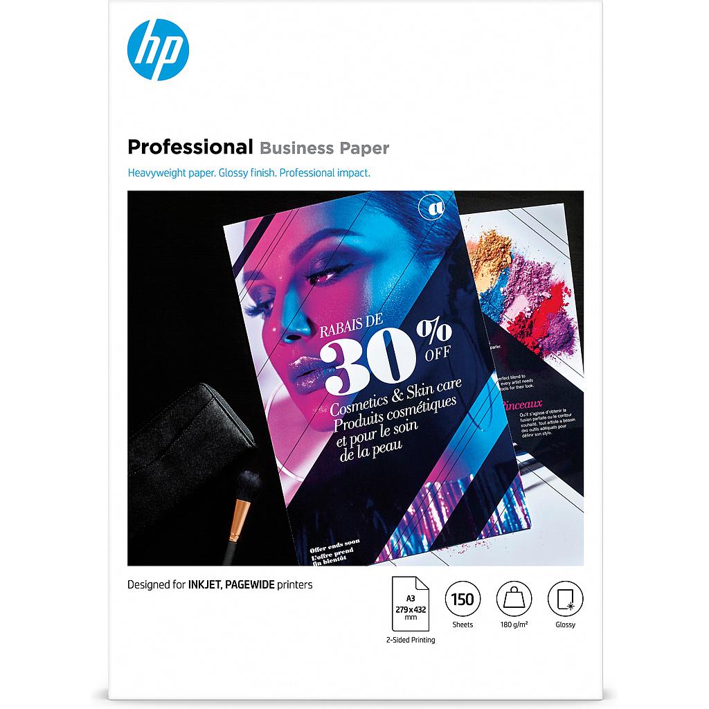 HP - Papel profesional brillante A3 180g 150hojas (Ref.7MV84A)