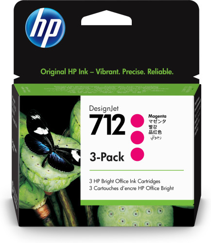 HP - TINTA MAGENTA DESIGNJET T200 / T600- Nº 712 *PACK 3* (Ref.3ED78A)