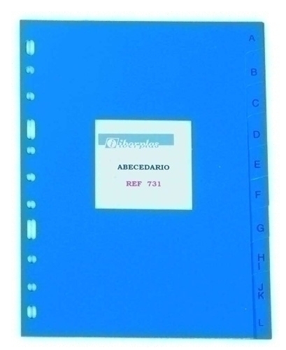 IBERPLAS - INDICE PVC ALFABETICO 4º 20 pestañas 11 taladros (Ref.731O)