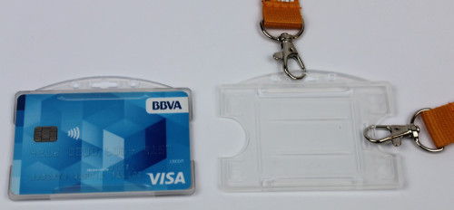 IBERPLAS - PACK 100 PORTA-TARJETAS PLASTICO RIGIDO 90X57 DOBLE POSICION (Ref.147570100)