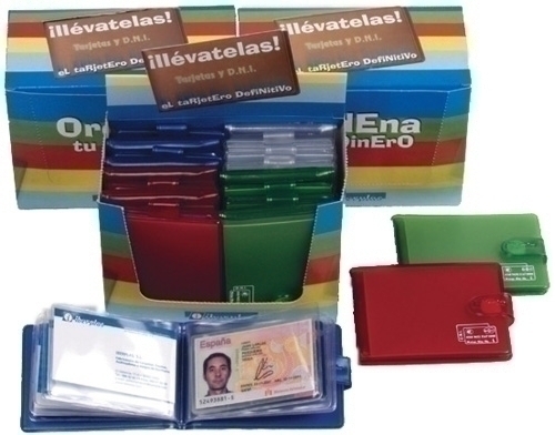 IBERPLAS - TARJETERO de BOLSILLO 10 fundas FLUOR (Ref.1069FL99)