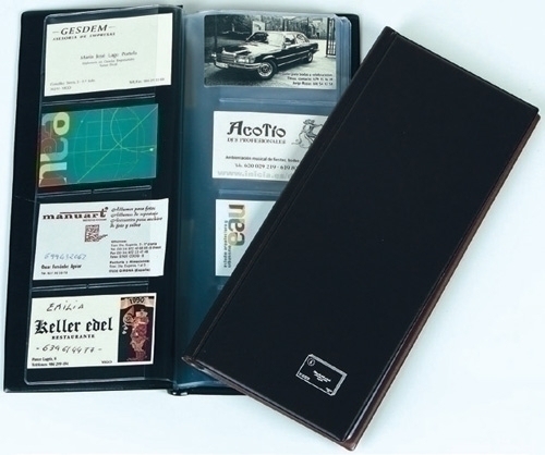 IBERPLAS - TARJETERO lomo soldado 2/3 20 fundas 160 tarjetas LISO STANDARD MARRON (Ref.1023P-04)