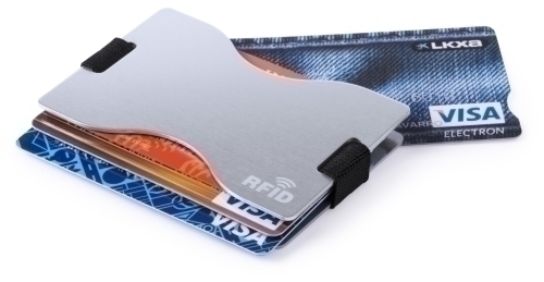 IBERPLAS - TARJETERO METALICO CON SISTEMA RFID (ANTI HURTO) CIERRE ELASTICO 89x58 (Ref.81069ME)