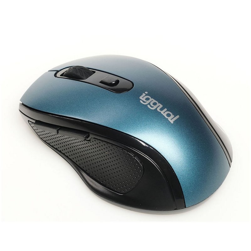 IGGUAL - Ratón inalámbrico ERGONOMIC-M-1600DPI azul (Ref.IGG317525)