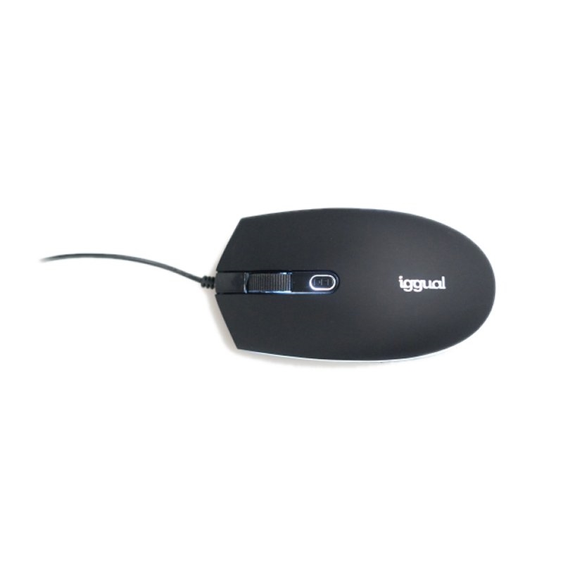 IGGUAL - Ratón óptico COM-LED-1600DPI negro (Ref.IGG317624)