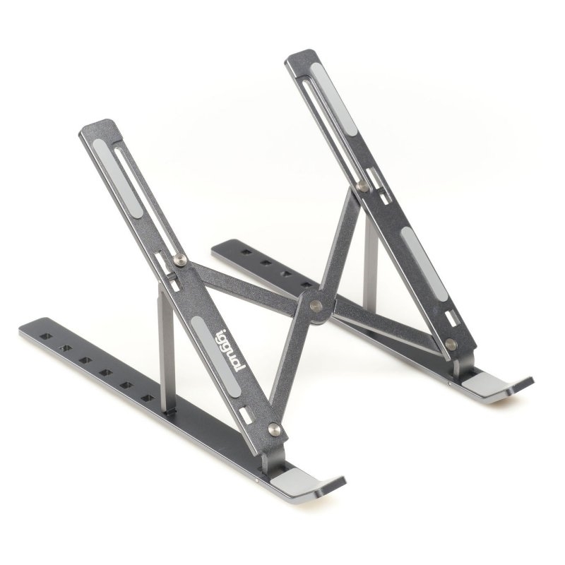 IGGUAL - Soporte portátil plegable aluminio gris 17" (Ref.IGG317785)