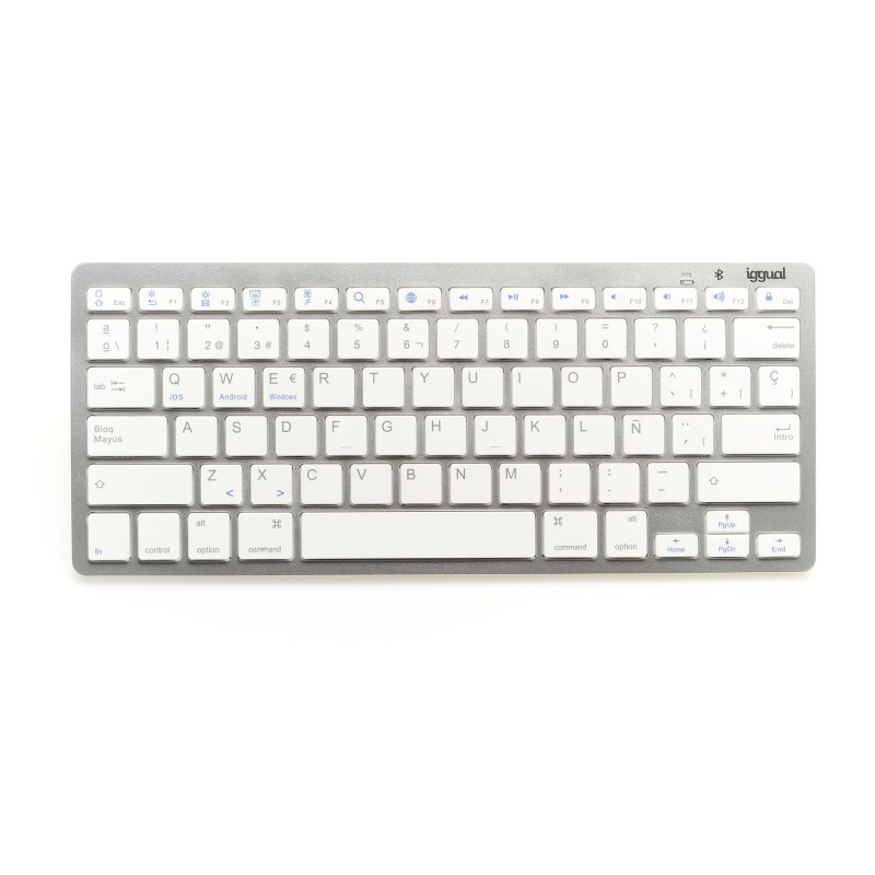 IGGUAL - Teclado Bluetooth Slim TKL-BT plata (Ref.IGG316788)