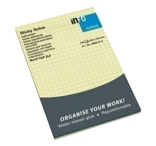 INFO - TACO NOTAS GLOBAL NOTES 100h 100x150 AMARILLO CUADRICULADO (Ref.5669-01-K)