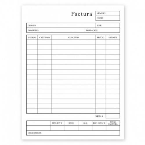 INGRAF - TALONARIO FACTURAS A4 NATURAL CASTELLANO DUPLICADO (72102) (Ref.350241)