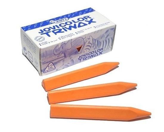 JOVI - CERAS COLOR TRIWAX 82MM NARANJA CAJA -12U- (Ref.97307)