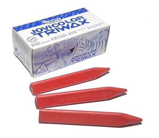 JOVI - CERAS COLOR TRIWAX 82MM ROJO CAJA -12U- (Ref.97302)