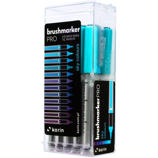KARIN - ROTULADORES BRUSHMARKER PRO SET DE 12 "SKY COLOURS" SURTIDOS (Ref.27C2
)