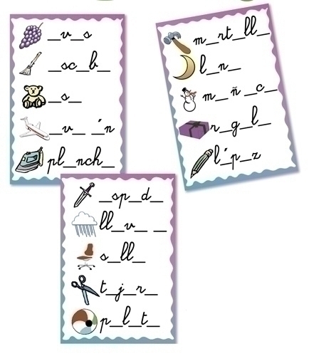 KLUGER - FICHAS ASOCIA LAS VOCALES 30 fichas (10X3) reutilizables +3 AÑOS (Ref.D11044)