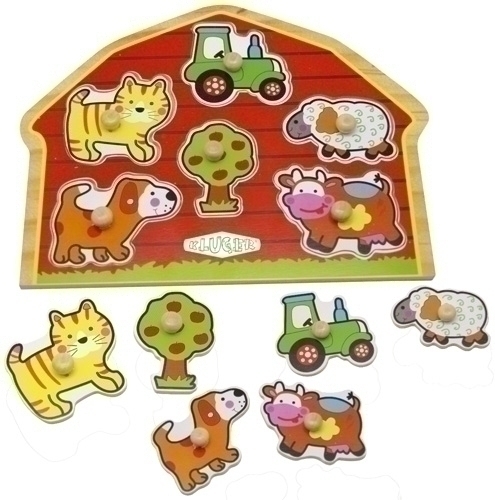 KLUGER - JUEGO ENSARTE 6 PIEZAS GRANJA DE ANIMALES (Ref.D11020)
