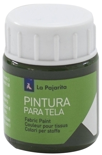 LA PAJARITA - PINTURA para TELA 25 ml (bote) VERDE MUSGO T-18 (Ref.192171)