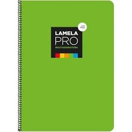 LAMELA - CUADERNO ESPIRAL 100 HOJAS FOLIO CUADRÍCULA 4X4 CON MARGEN VERDE -PAQUETE 5U- (Ref.7FTE104V)