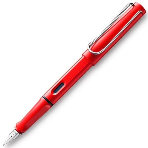 LAMY - PLUMA ESTILOGRÁFICA SAFARI 016M PUNTA MEDIA TINTA AZUL COLOR ROJO (Ref.1205252)