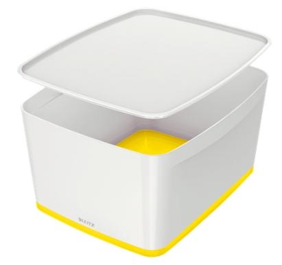 LEITZ - CAJA ALMACENAMIENTO MYBOX WOW GRANDE C/TAPA 318X198X385MM AMARILLO/BLANCO (Ref.52161016)