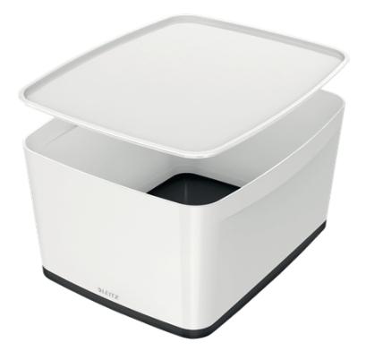 LEITZ - CAJA ALMACENAMIENTO MYBOX WOW GRANDE C/TAPA 318X198X385MM NEGRO/BLANCO (Ref.52161095)