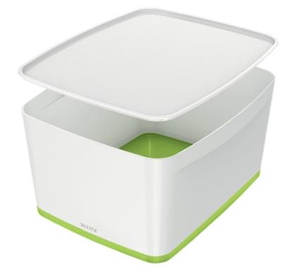 LEITZ - CAJA ALMACENAMIENTO MYBOX WOW GRANDE C/TAPA 318X198X385MM VERDE/BLANCO (Ref.52161054)