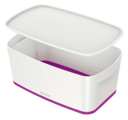 LEITZ - CAJA ALMACENAMIENTO MYBOX WOW PEQUEÑA C/TAPA 318X128X191MM VIOLETA/BLANCO (Ref.52291062)