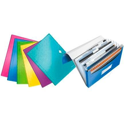 LEITZ - CARPETA ACORDEÓN WOW PP 6 SEPARADORES A4 SURTIDOS -6UD- (Ref.45890199)