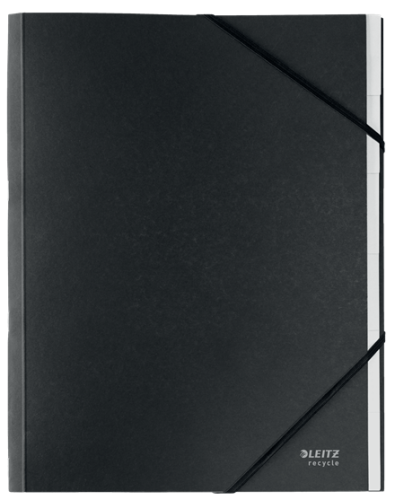 LEITZ - CARPETA CLASIFICADORA DE CARTON 6 POSICIONES A4 RECYCLE 100% NEGRO (Ref.39140095)