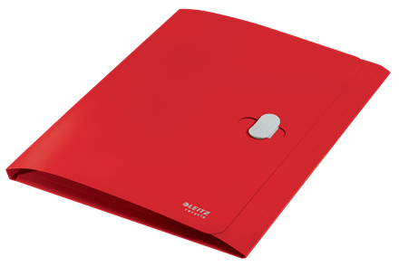 LEITZ - CARPETA POLIPROPILENO 3 SOLAPAS Y CIERRE BROCHE GIRATORIO A4 RECYCLE ROJO (Ref.46220025)