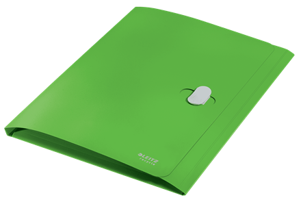 LEITZ - CARPETA POLIPROPILENO 3 SOLAPAS Y CIERRE BROCHE GIRATORIO A4 RECYCLE VERDE (Ref.46220055)