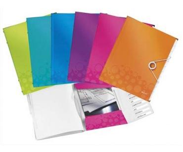 LEITZ - CLASIFICADOR WOW PP 6 SEPARADORES + 3 SOLAPAS A4 SURTIDOS -14 UD- (Ref.46330099)