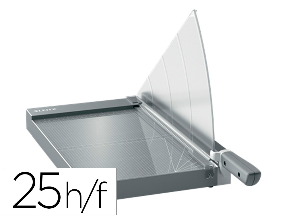 LEITZ - GUILLOTINA DE PALANCA PRECISION OFFICE PRO A4+ BASE CRISTAL LONGITUD CORTE 381 MM CAPACIDAD DE CORTE 25 HOJAS (Ref.90230000)