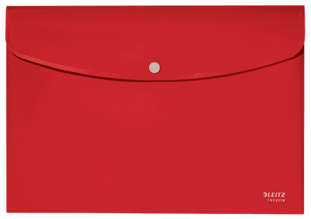 LEITZ - SOBRES POLIPROPILENO OPACO A4 CON BROCHE BOTON RECYCLE ROJO (Ref.46780025)