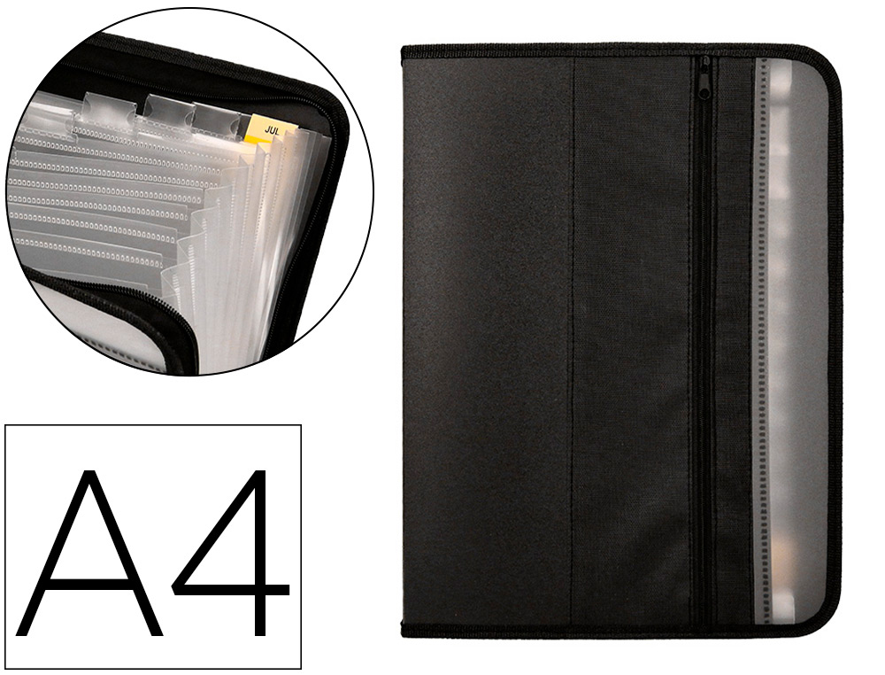 LIDERPAPEL - CARPETA CLASIFICADOR FUELLE POLIPROPILENO A4 13 DEPARTAMENTOS CIERRE (Ref.FU24)