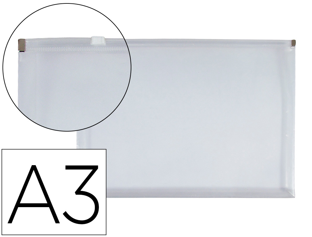 LIDERPAPEL - CARPETA DOSSIER A3 CIERRE DE CREMALLERA TRANSPARENTE (Ref.CH75)