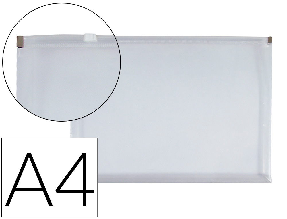 LIDERPAPEL - CARPETA DOSSIER A4 CIERRE DE CREMALLERA TRANSPARENTE (Ref.CH78)