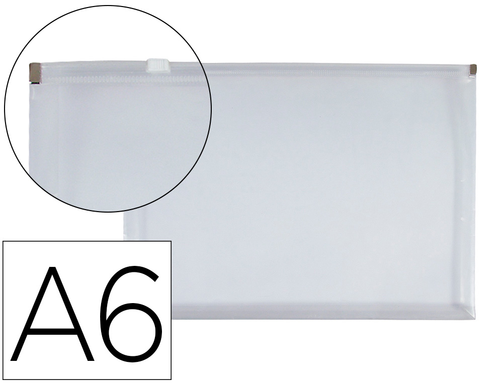 LIDERPAPEL - CARPETA DOSSIER A6 CIERRE DE CREMALLERA TRANSPARENTE (Ref.CH83)