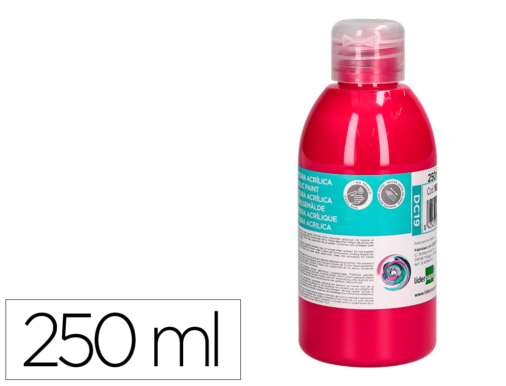 LIDERPAPEL - PINTURA ACRILICA BOTE DE 250 ML MAGENTA (Ref.DC19)