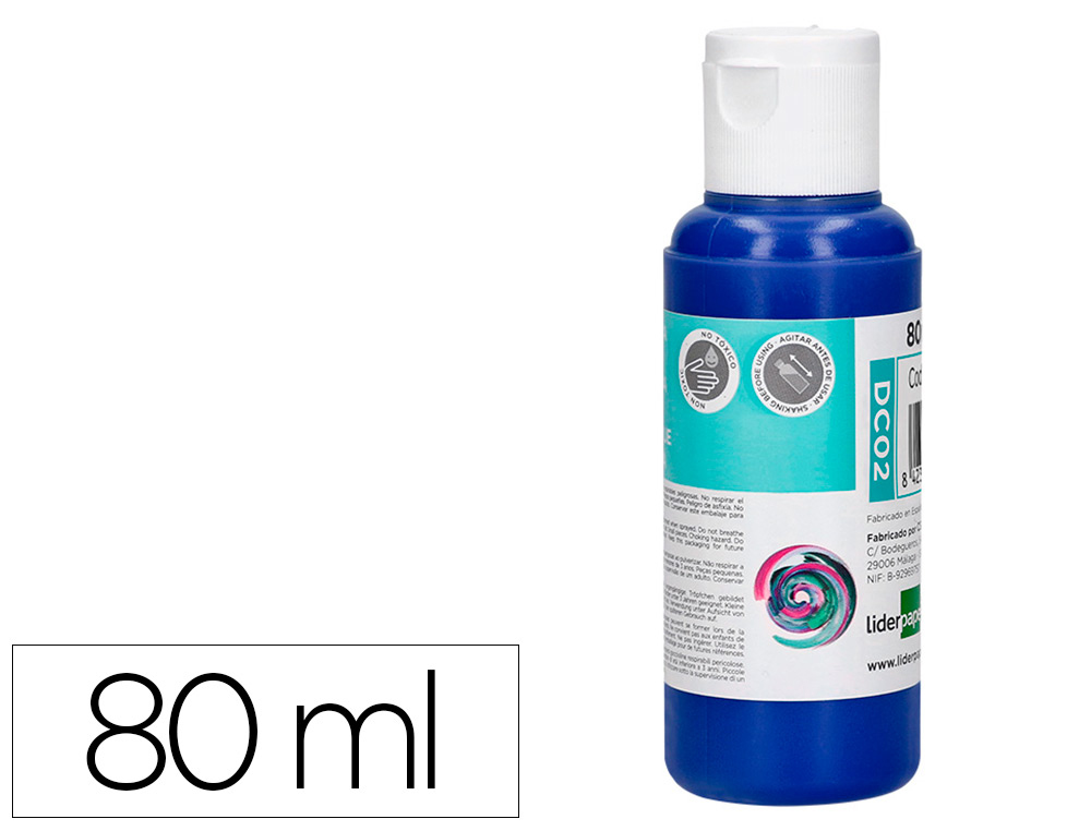 LIDERPAPEL - PINTURA ACRILICA BOTE DE 80 ML AZUL ULTRAMAR (Ref.DC02)