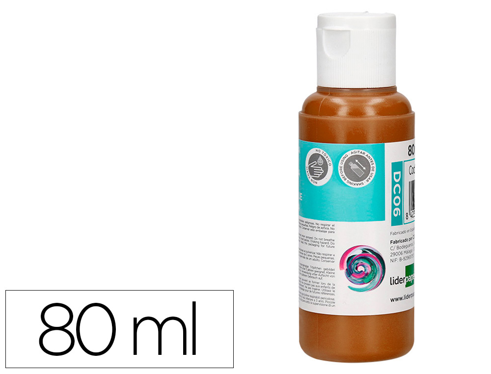 LIDERPAPEL - PINTURA ACRILICA BOTE DE 80 ML MARRON (Ref.DC06)
